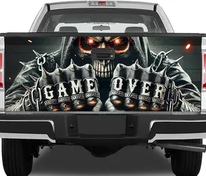 Funny Skull Truck Tailgate Wrap, Halloween Skull Tailgate Wrap, Skull Halloween Truck Wrap, Halloween Truck Tailgate Wrap, Truck Tailgate Wrap With Skull Design, Halloween Truck Decoration, Spooky Skull Tailgate Wrap, Skull Graphic Tailgate Wrap
