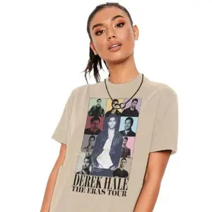 Derek Hale Fan Art T-Shirt Vintage 90s Tour Shirt for Fans Tshirt Cotton Short Sleeve