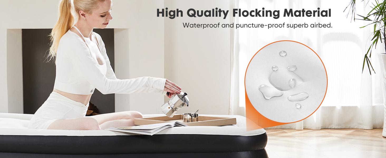 Air Mattress --Inflatable Blow Up Mattress Airbed with Built-in  Pump, Double Height, Adjustable Portable for Home or Camping
