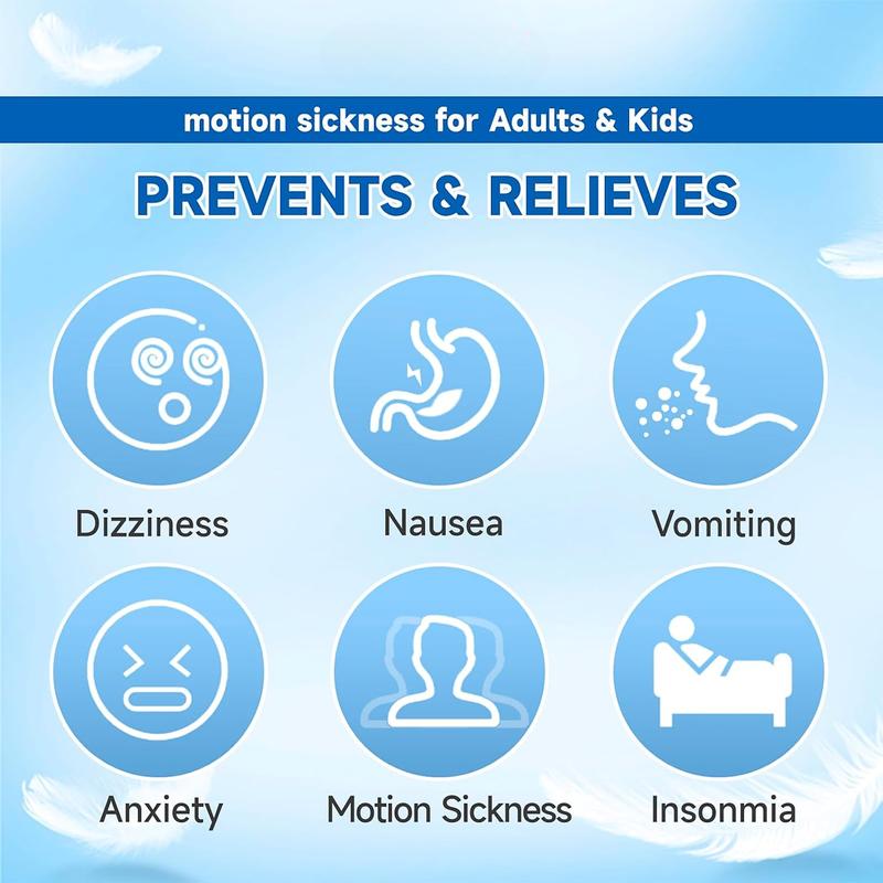 Motion Sickness Bands for Adults and Kids Nausea Relief for Pregnant Women Seasickness Wristband for Cruise Ship Essentials (white) breathable silicone