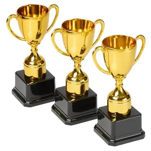 Fun Gold Plastic Trophies - 3 Pack - 7 Inch - Award Trophy Cup Set