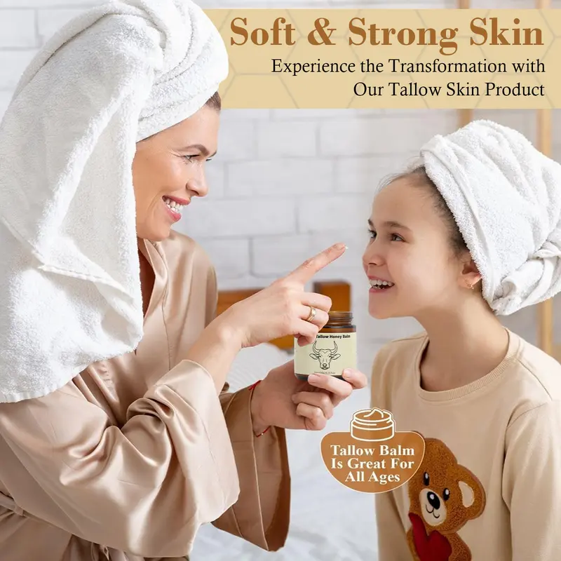 Lopeie Whipped Grass-Fed Beef Tallow Honey Balm - 4 Oz,Moisturizing Cream for Soft, Smooth Skin - Handmade All-Natural Moisturizer - Lavender 3