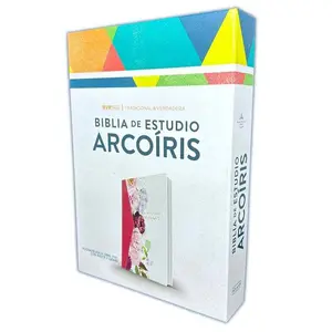 Biblia de Estudio Arco Iris para Mujer con Cierre 10pts RV1960 imit piel fucsia y blanco floral con índice