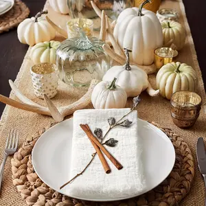 6/12/24 White Fringed Napkins, Washable and Reusable, 12.6 Inch Square Napkins for Weddings, Birthday Parties, Thanksgiving, Parties, and Daily Home Use