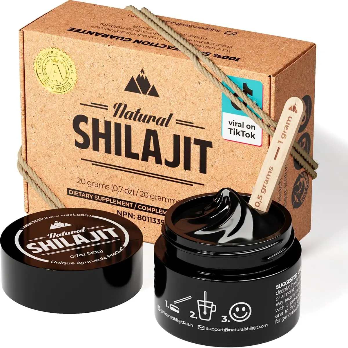 Natural Shilajit Resin - Feel More Energitic and Focused with 100% Pure Shilajit - Contains Fulvic Acid, best for Men and Women| Improves Mental Heal