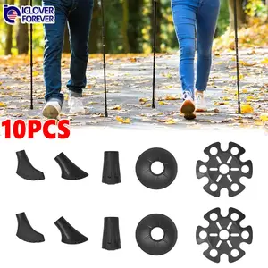 10PCS Trekking Pole Tips Protective Accessories Hiking Walking Stick Anti-Slip-