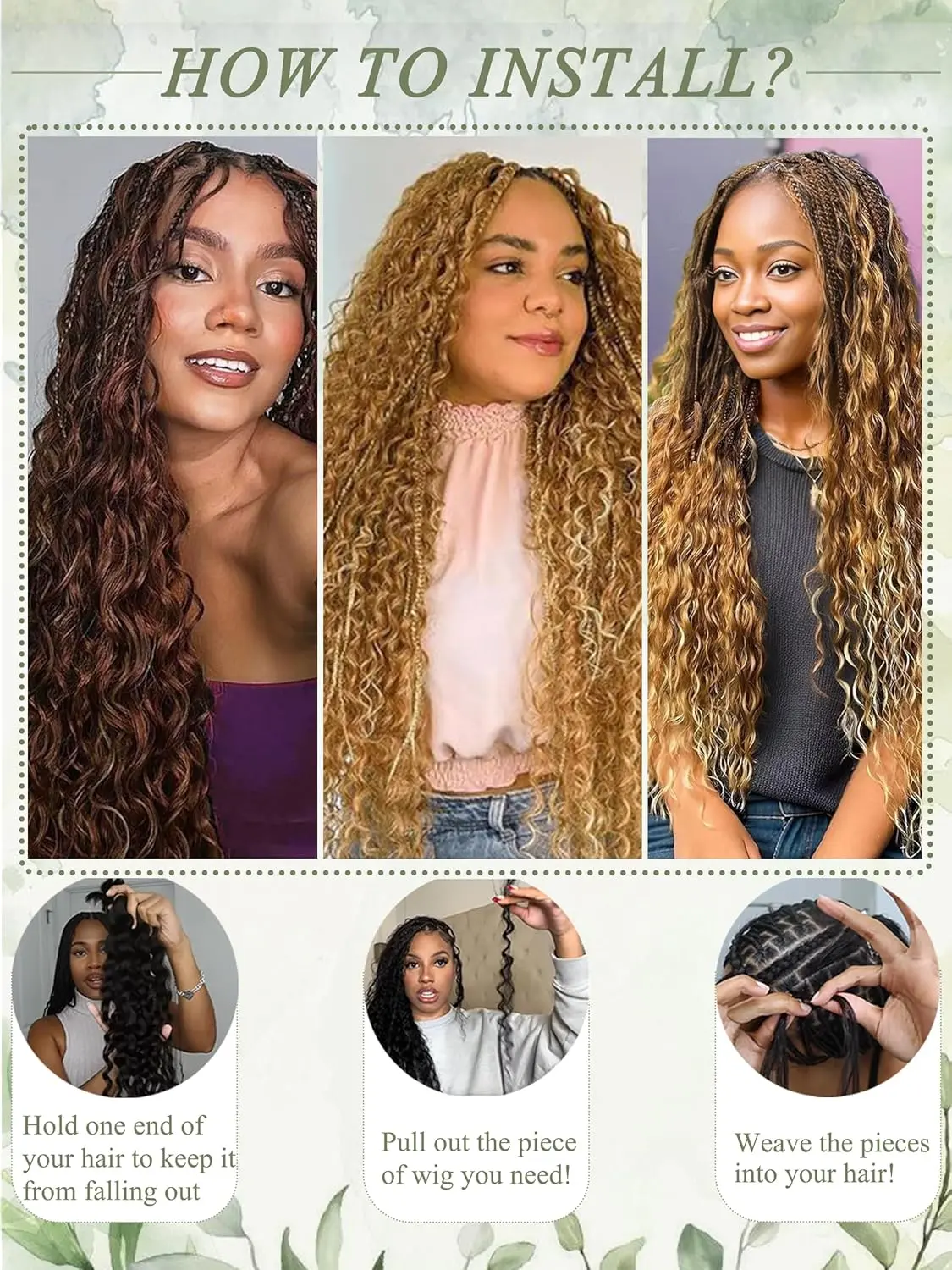 GK Human Braiding Hair for Boho Braids 120g 14 Inch Deep  display picture 1
