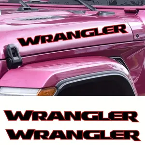 2 Pack Premium Vinyl Hood Stickers for Jeep Wrangler Durable Waterproof Easy to Attach and Tear off