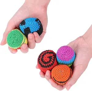 Upgraded Handmade Knitted Footbag 2026, Colorful Geometric Crochet Foot Bag, Portable Juggling Balls for Adults and Beginners, Stylish Multicolor Design, Fully Finished Ready to Use Footbag Toy