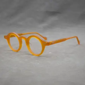 Fashion Round Acetate Eyeglasses Frames Nerd Vintage Reading Glasses Unisex Women Men