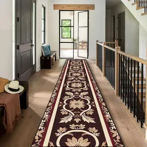Luxury Style Floral Pattern Kitchen Runner Rug, 1 Count Non-slip Corridor Long Distance Carpet, Rectangle Home Decor Floor Mat for Kitchen Living Room Bedroom, Decorative Area Rug, Boho Runner Rug