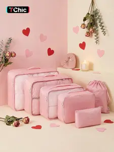 Valentine's Day 7-Piece Travel Packing Organizer Set, Travel Clothes Organizer, Durable Storage Bags for Efficient Travel, Essential Accessories for Easy Packing, Packing Cubes