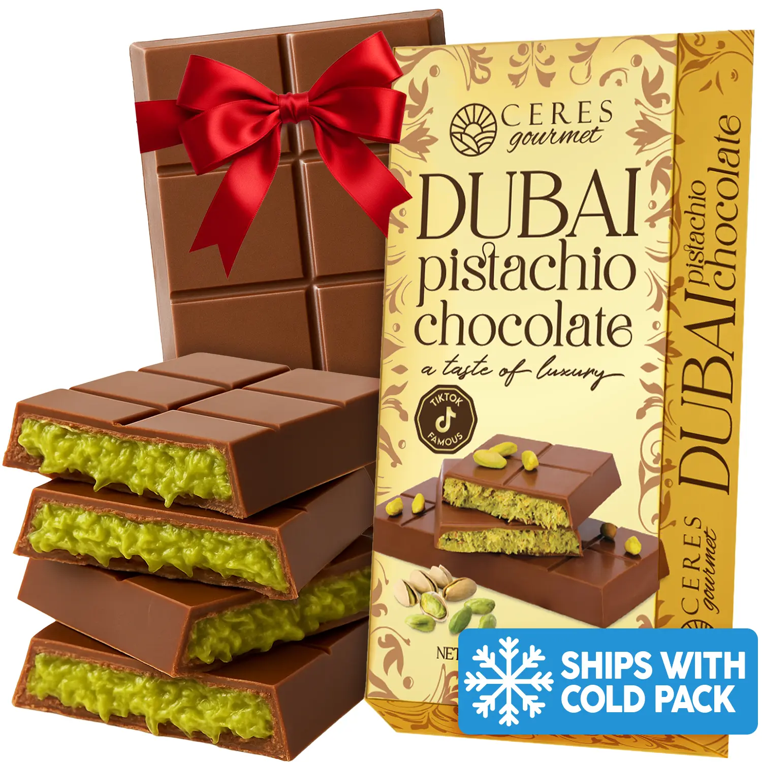 Original Viral Dubai Chocolate - 3.5oz Milk Chocolate or 7oz Milk or Dark Chocolate