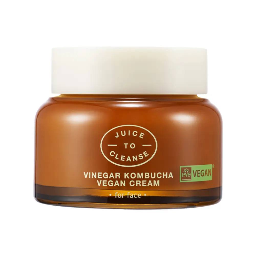 Juice to Cleanse Vinegar Kombucha Vegan Cream 75ml Moisture-Rich Formula for Radiant Elastic Skin Infused with Fermented Kombucha Hydrating Moisturizer