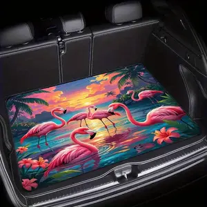 A Single Tropical Flamingo Trunk Mat for Cars, Featuring Waterproof And Anti-Slip Properties, Easy to Maintain, Perfect for Any Season, Ideal for Suvs And Minivans, Making It a Wonderful Holiday Gift, Floor Mats for Car