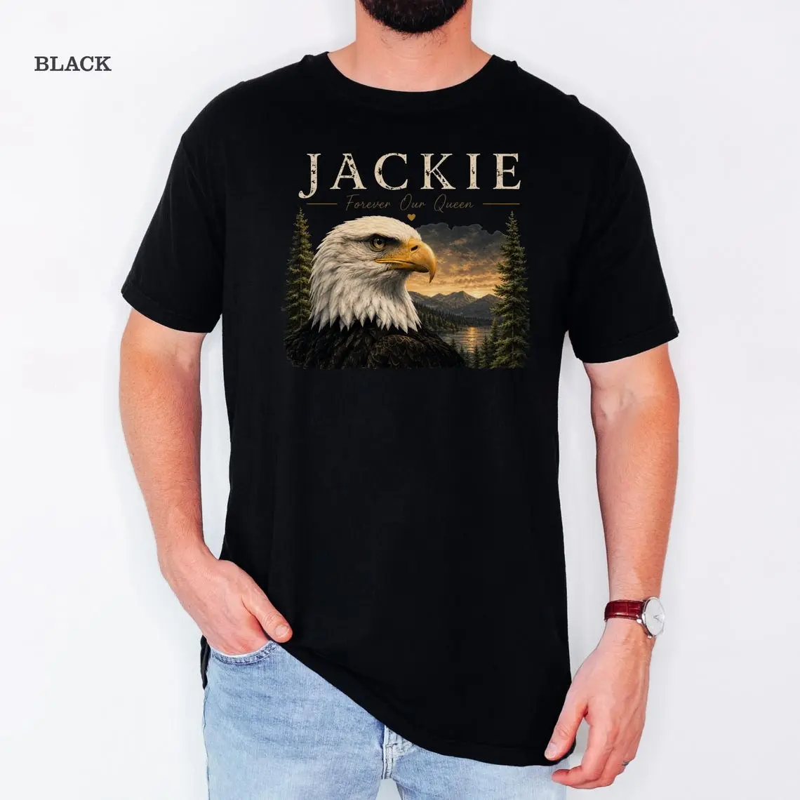 Jackie Forever Our Queen Shirt, Big Bear Bald Eagle Tribute Tee, Jackie Memorial Shirt, Eagle Lover Gift, Wildlife Remembrance T-Shirt