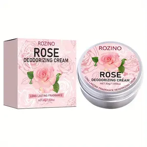 ROZINO Rose Deodorizing Cream 30G - Long Lasting Fragrance for Odor Control & Fresh Scent - Versatile Use in Bathrooms Kitchens