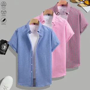 Three-piece set: men’s academic-style thin plaid print collared long-sleeve shirts for spring and autumn, suitable for casual outings, vacations, everyday wear, dates, and leisurely walks; machine washable.