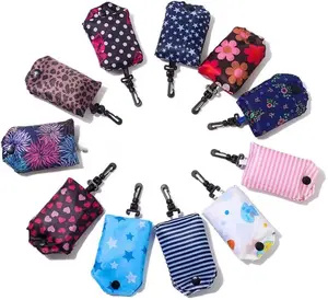 Foldable Reusable Grocery Shopping Tote Bags, 6 Pack Eco-friendly Travel Recycle Shopping Bags Folding to fits in Pocket