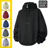 EKF Plus Size Men's Longsleeves Polyester Half-Zip Zipper Hoodie Sweatshirt - Stylish Minimalist Casual Loose-Fit Plain Menswear Top, Plus Size Clothes, Suitable for Spring/Autumn Everyday Wear