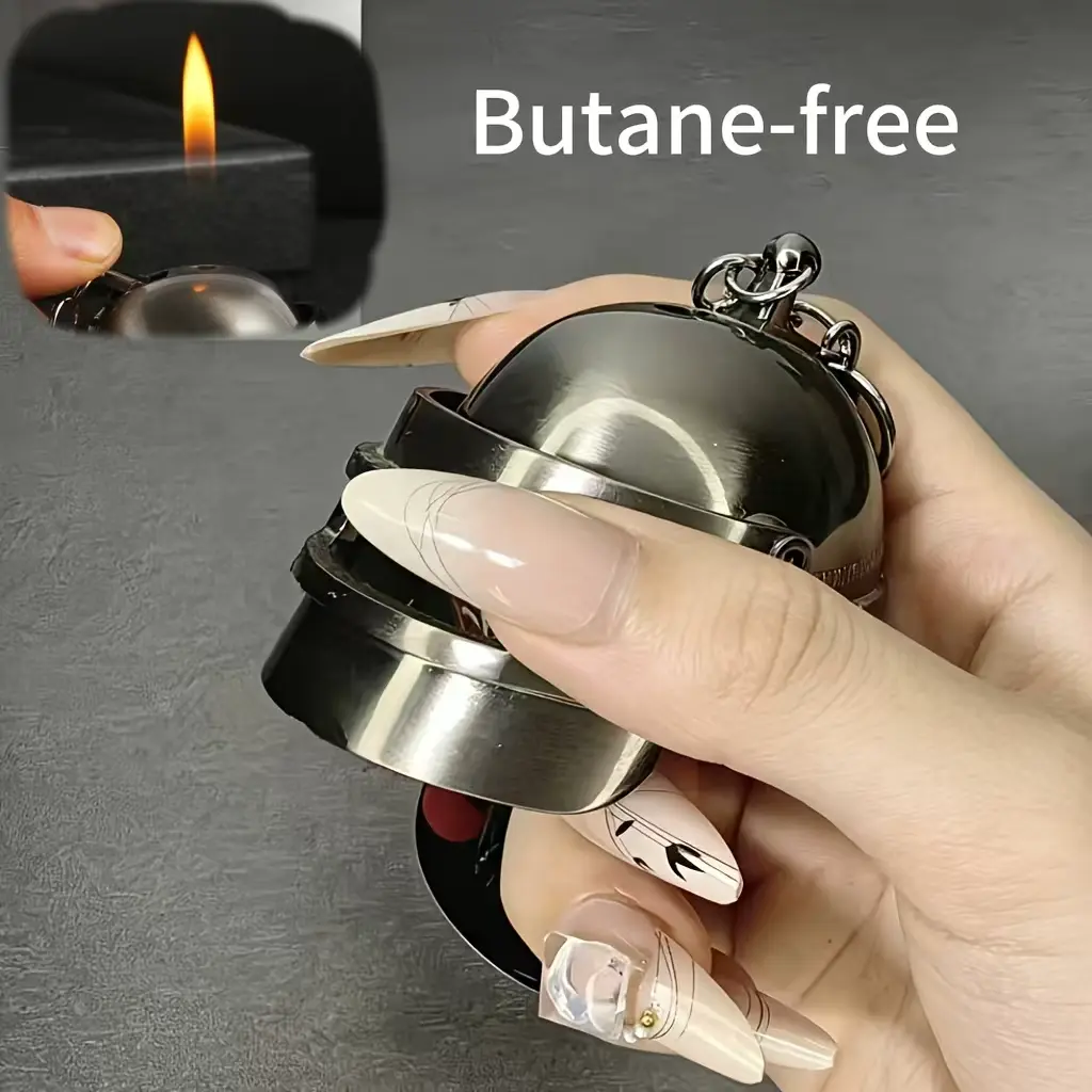Butane-free, Creative Lighter, Bright flame Type, Adjustable Flame, Refillable, Suitable For Camping, Barbecuing and Cooking
