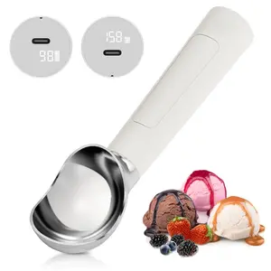 Heated Ice Cream Scoop – Electric Scooper for Hard Ice Cream and Desserts, Handheld Heating Up to 158 °       F, Rechargeable with LED Display, Easy to Clean, Ideal Summer Gift