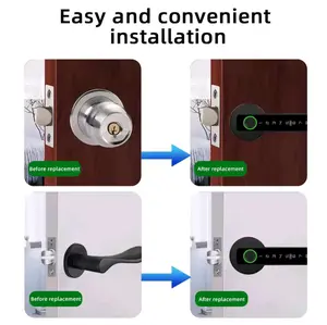 Fingerprint Smart Lock, Keyless Entry Handle Lock, Fingerprint Electric Door Lock, Easy To Install Smart Door Locks for Home & Office, Gifts for Boyfriend