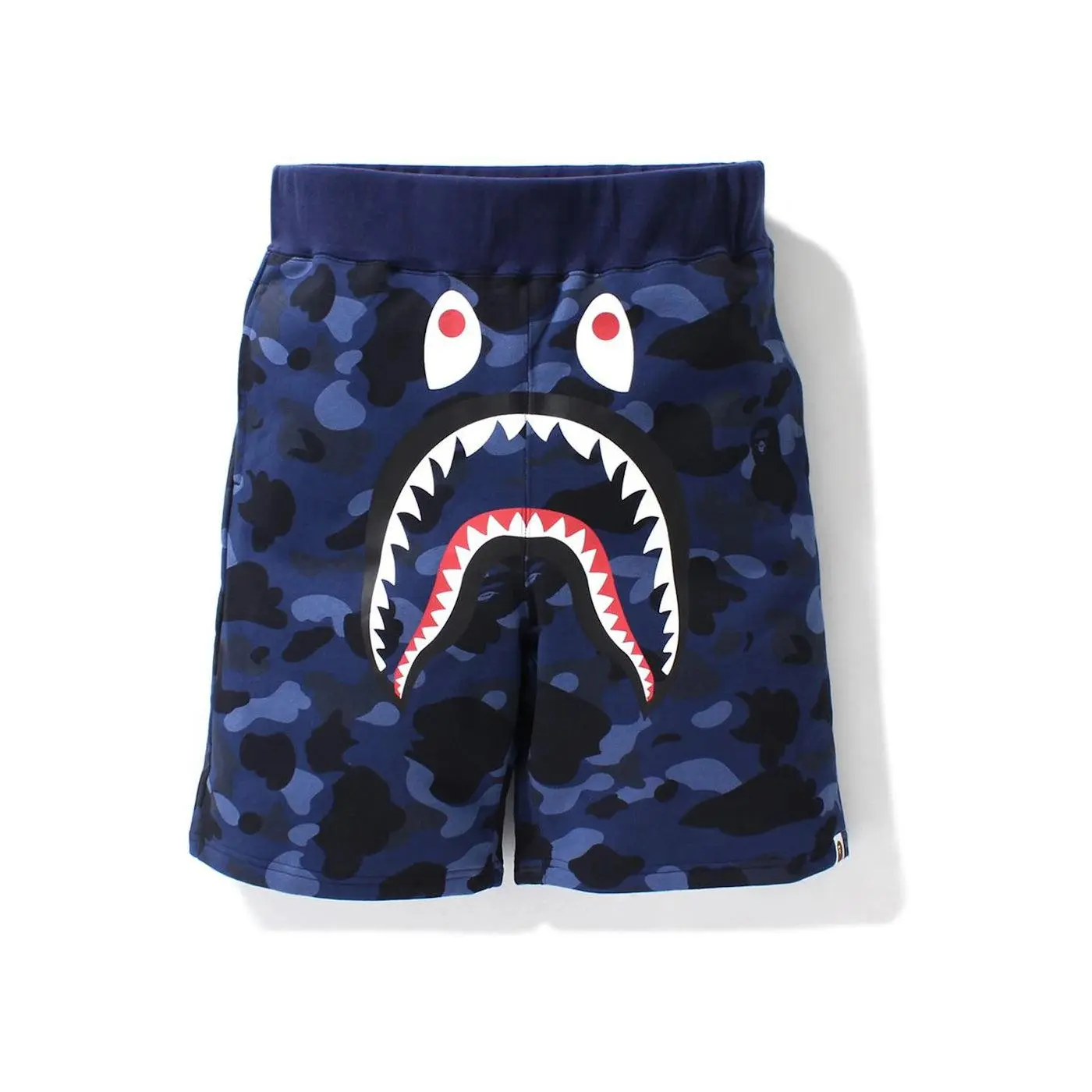 BAPE Color Camo Shark Sweat Shorts (SS21) Navy