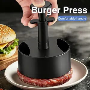 1 Count Hamburger Meat Press, black, non-stick hamburger patty maker, for indoor and outdoor cooking 1 Count Hamburger Meat Press, black, non-stick hamburger patty maker, for indoor and outdoor cooking