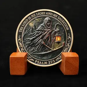 Bible Prayer Coin Psalm 27:1, The Dark Pendulum Religious Chip Christian Gift