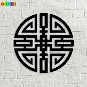 1pc Chinese Knot Metal Wall Art, Intricate Chinese Knot Statue Mural, Ideal Gift for New Year, Mid-Autumn Festival, Chinese Culture Enthusiasts, Rust-Resistant Metal Wall Decor Wall Sculptures,  Exquisite Cultural Home Decor