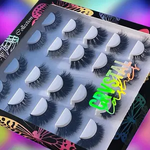 Butterfly Effect 10 Pairs Faux Mink False Eyelash Set Versatile Lashes Lengths 15mm-22mm Cosmetic