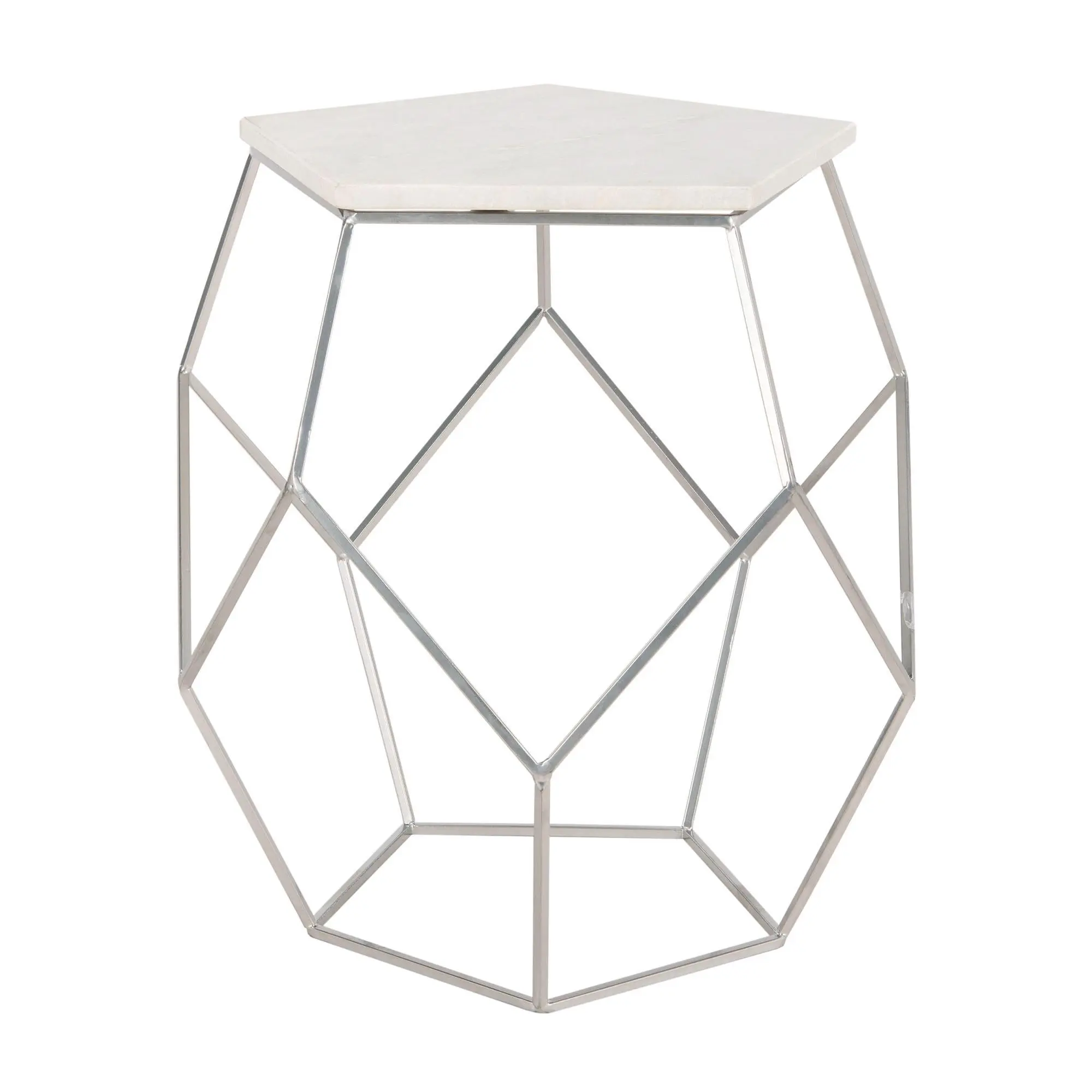 Safavieh Modern Pentagon Marble Top Side Table Safavieh Modern Pentagon Marble Top Side Table