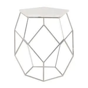 Safavieh Modern Pentagon Marble Top Side Table