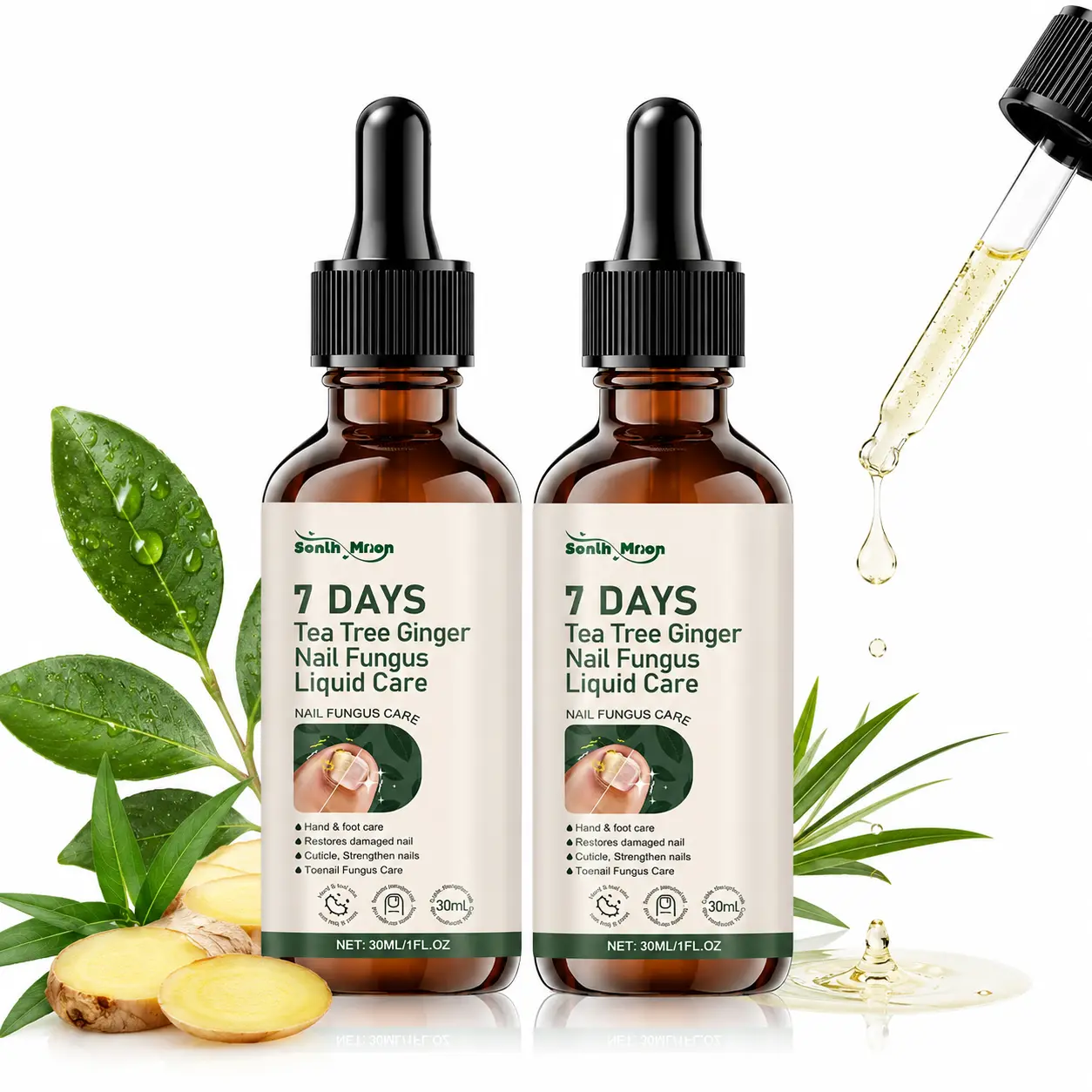 (Buy 1 Get 1 Free) Toenail Fungus Treatment Extra Strength – Antifungal Nail Solution for Thick, Brittle & Discolored Nails – Undecylenic Acid & Ginger Extract, Fast-Acting Nail Repair, Vegan & Cruelty-Free