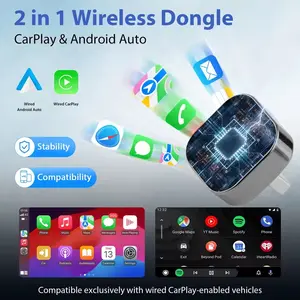 USB Wireless Adapter for Carplay and Android Auto, Smart Mini Box Plug-And-Play, Supports WiFi 5g and Bluetooth-compatible 5.0, Fast Connection