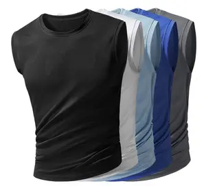 【 M-8XL 】 Summer Ice Silk Tank Top Short Sleeve Sports Fitness Sleeveless T-shirt T-shirt Breathable Running Fitness Enthusiast