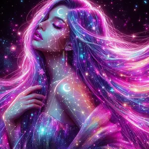 Starry Sky Girl Pattern DIY Diamond Arts Colorful Painting Kit without Frame, DIY 5D Diamond Arts Colorful Painting Kit, Wall Art Decor for Home