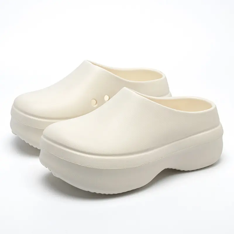 Cloud Comfort for Long Shifts! Platform Slip-On Slippers with Arch Support - Non-Slip & Height Increasing for Chef, Server, Nurse.
