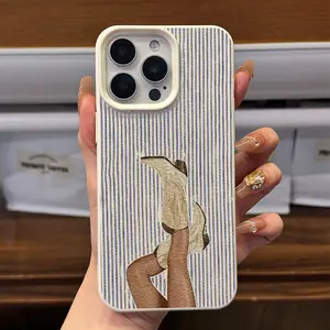 Striped High Heel Pattern Trendy Tpu Phone Case Cover, Leather Texture Soft Shell, Fits iPhone XR 11 12 13 14 15 16 Plus 17 Pro Max Air Series