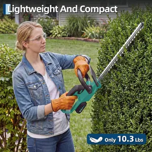 High-Efficiency Wireless Hedge Trimmer 22'' – 20V Brushless Motor, Dual-Action Blades, 2 x 2.0Ah Batteries & Charger, 2/3'' Cutting Gap, 180° Rotatable Head, Lightweight Handheld Garden Tool Handle