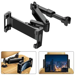 Car Headrest Tablet Holder - [3 in 1 Extension Arm] Adjustable Tablet Car Mount for Backseat, Road Trip Essentials for Kids, for iPad Pro, Air, Mini, iPhone, Samsung, Fire HD, 5.5-10.43" Tablets, Car Phone Stand, Car Cellphone Mount