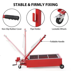 Garvee Large Capacity 76L Oil Drain Pan with Manual Pump – Flat, Mobile Oil Drain Container with Foldable Handle and Hose – Ideal for Oil Changes on Cars, SUVs, Trucks – Professional