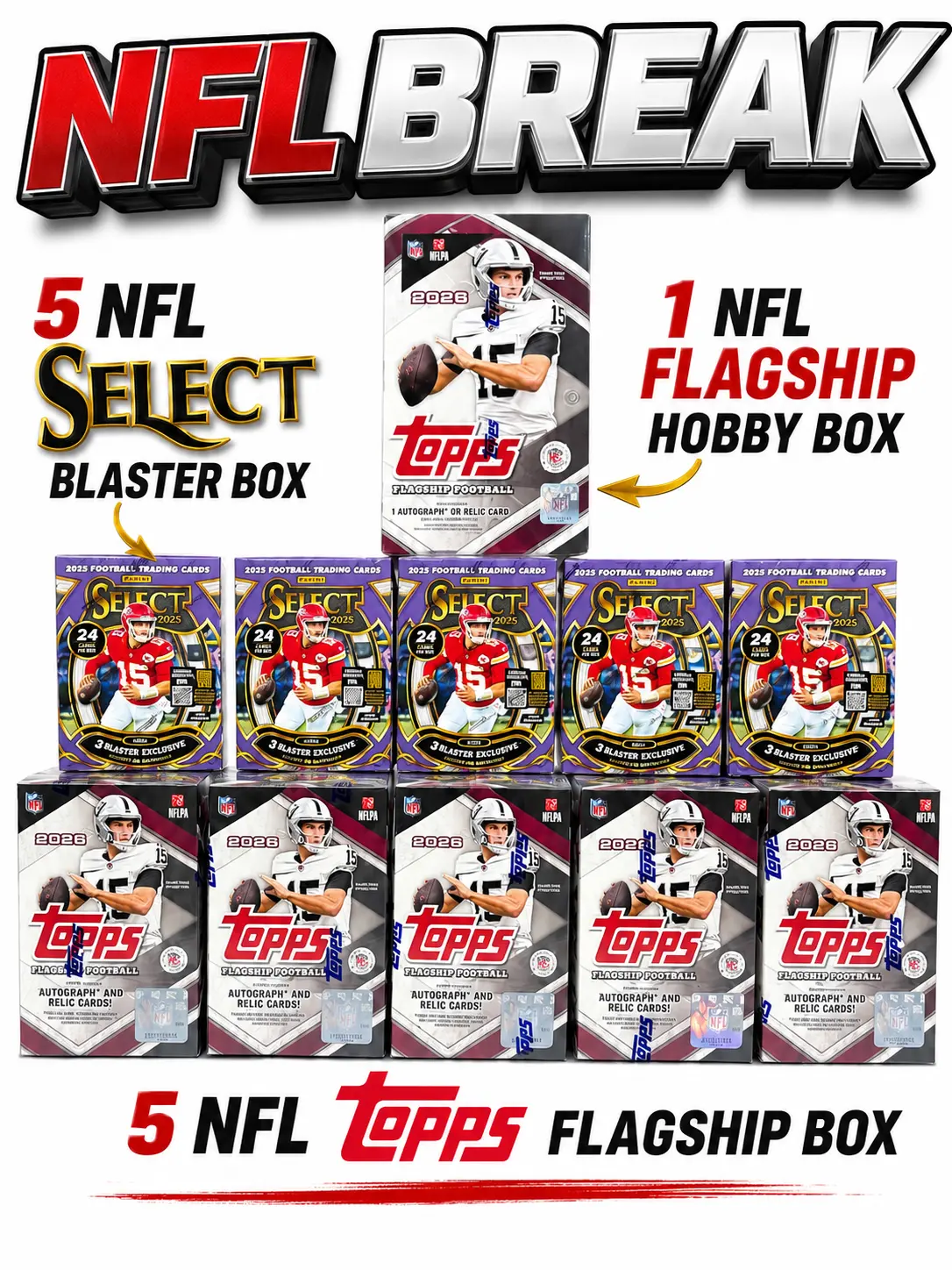 NFL FOOTBALL TOPPS FLAGSHIP PICK YOUR NUMBER BREAK