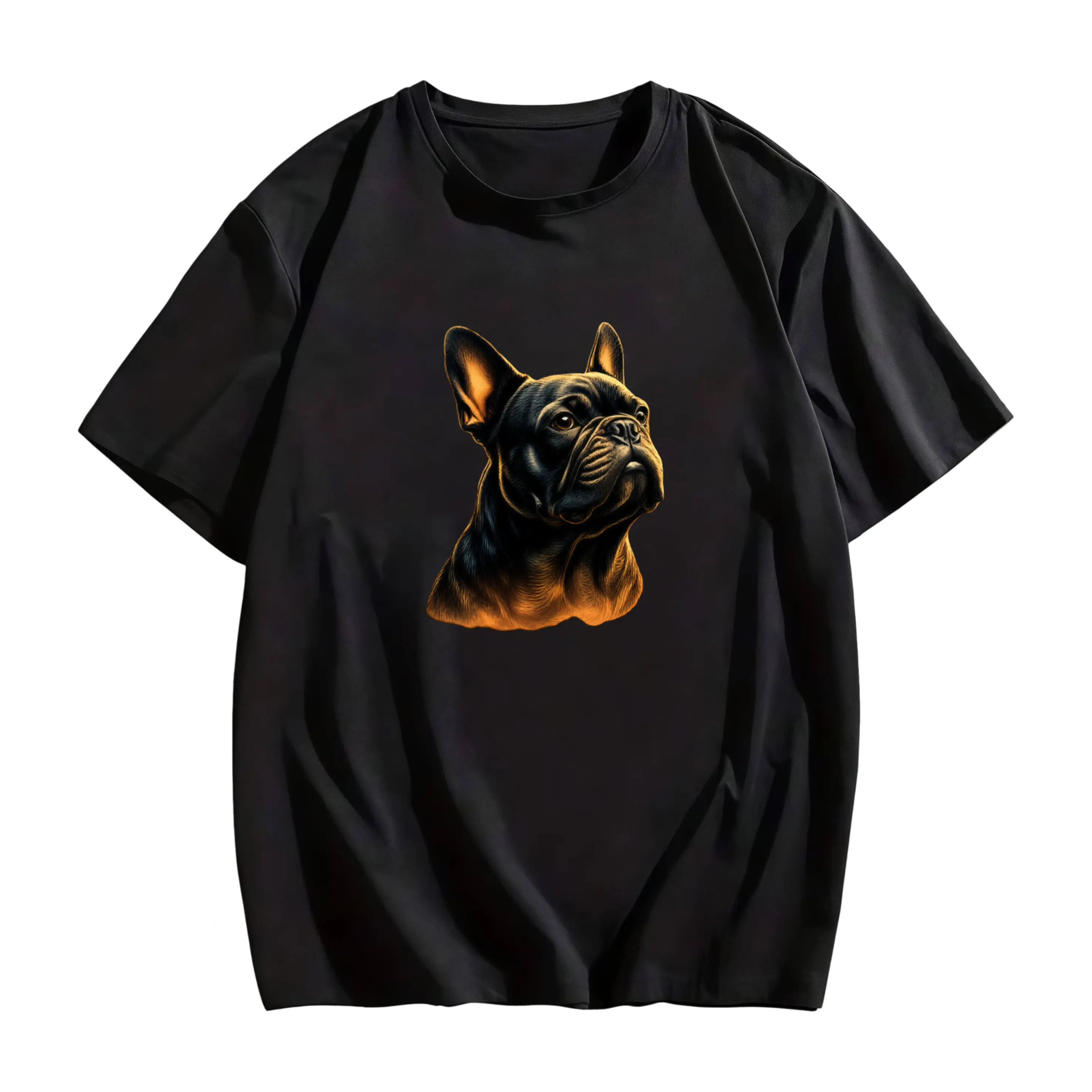 Men's Retro French Bulldog T-Shirt - Vintage 90s Frenchie Meme Graphic Tee with Howling Dog, Round Neck Casual Shirt Suitable for Year-Round Wear, Machine Washable Apparel for Dog Lovers & Gifts for Frenchie Owners