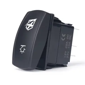 Xprite 5 Pin Laser Blue SPST Rocker On/Off Toggle Switch with Logo