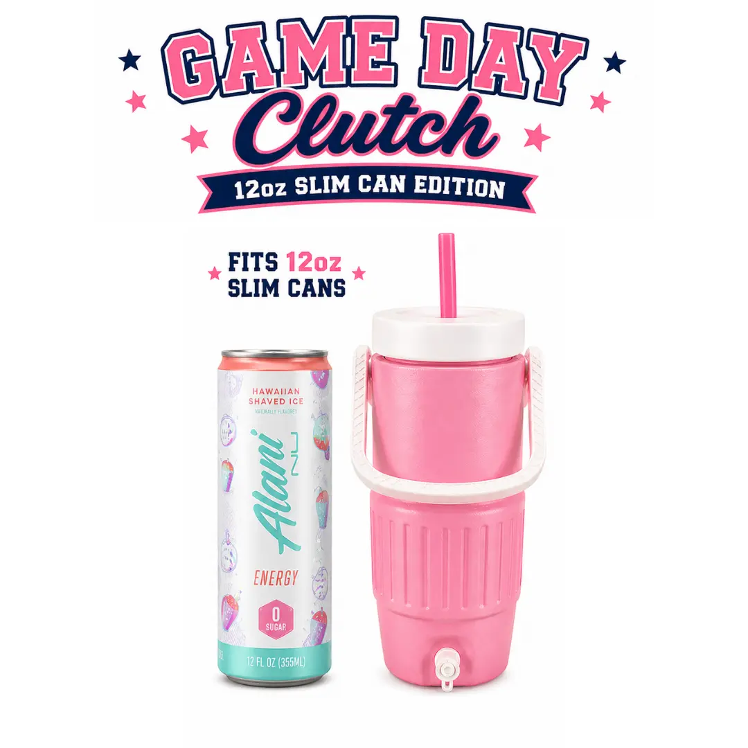 12oz Printed Slim Can Clutch Cooler - Lightweight, Durable Sports Coozie with Easy-Carry Handle for Ice-Cold Drinks, Drinkware Accessory for Basketball Tailgates