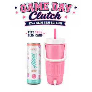 Game Day Clutch 12oz Slim Can Edition - Lightweight Durable Sports Cooler Coozie with Easy Carry Handle for Ice Cold Drinks Perfect for Game Days & Tailgates - Basketball