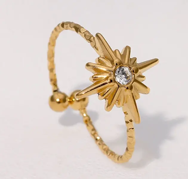 Brilliant Awn Star Ring in Gold or Silver