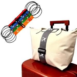 1 Piece Airplane Print Nylon Luggage Strap, Adjustable Travel Suitcase Binding Belt, Anti-loosening Fixed Packing Belt for Travel Luggage Accessories